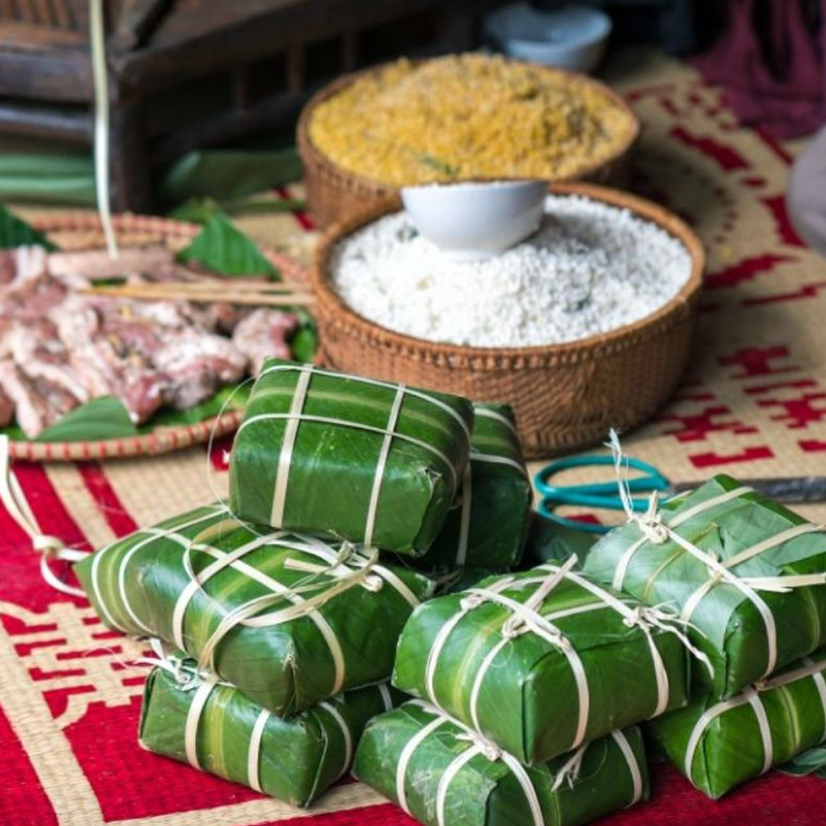 Ingredients for banh chung